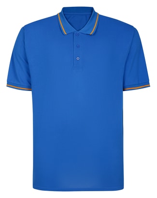 Bigdude Tipped Polo Shirt Bright Blue